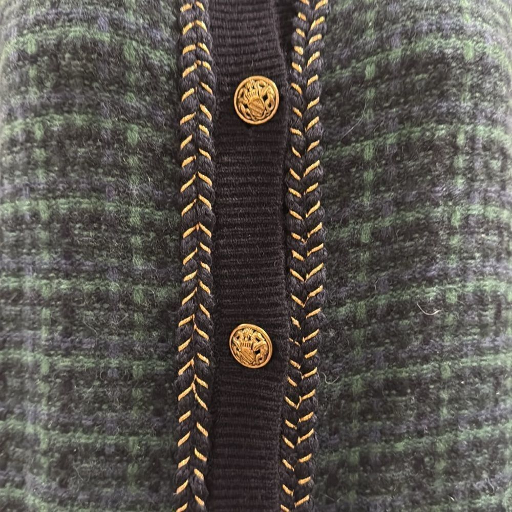 NWT. C by Bloomingdale's Cashmere Tweed Cardigan. Navy Combo. - Picture 6 of 6